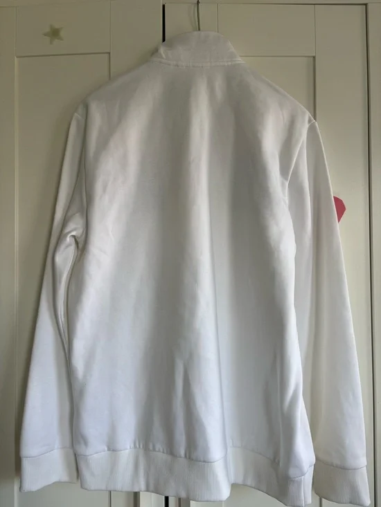 Calvin Klein Men’s White Zip-Up Jacket with Black Logo Panel, Large - Picture 3 of 9